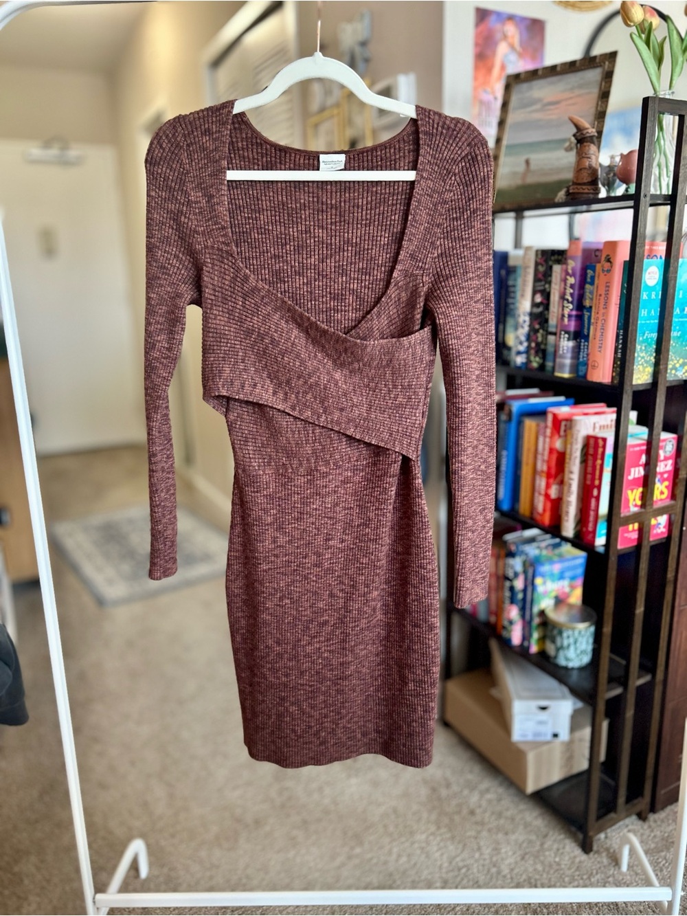 Abercrombie & Fitch Ribbed Long-Sleeve Dress